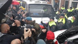 Massive protest in Amsterdam against mandatory COVID passes [upl. by Bille]