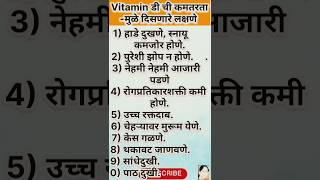 आवर्जून वाचाVitamin डी ची कमतरता मुळे दिसणारे लक्षणेshortsytshorttrendingshortvideomarathi [upl. by Ariaek]