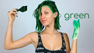 Dyeing all my hair GREEN [upl. by Fondea]