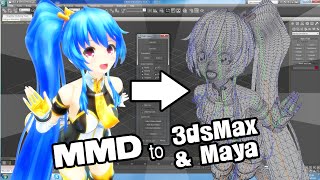 How to import MMD models into 3dMax and Maya [upl. by Nimocks419]