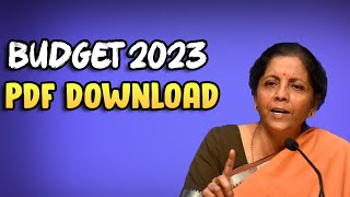 How to download budget 202324 pdf  budget 2023 key highlight pdf download [upl. by Aicilak]