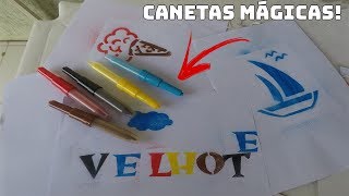 CANETAS MÁGICAS BASTA SOPRAR QUE ELAS COLOREM OS DESENHOS [upl. by Rehpotsrhc]