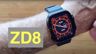 ZORDAI ZD8 Z8 Ultra Max Apple Watch Ultra Shaped 49mm IP68 BT Calls Smartwatch Unbox amp 1st Look [upl. by Ainolopa742]