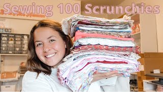 Sewing 100 Scrunchies in 24 Hours  Small Business  Making Scrunchies in Bulk [upl. by Valentin]