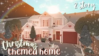 2 story christmas themed house ♡  bloxburg speedbuild  luminto [upl. by Cody592]