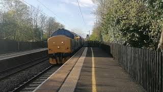 class 37688 and 37521 thrashing through Cramlington with a huge 5 tone [upl. by Honebein]