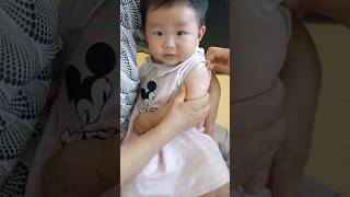 Baby Vaccine action at hospital 🏥 and funny 😂 baby love cute family babygirl happy funny [upl. by Asilanna]