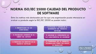 Norma ISO 25000 amp Modelos para evaluar la calidad del software [upl. by Zumstein]