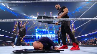 Roman Reigns Attacks Paul Heyman Brock Lesnar Saves  WWE Smackdown 121721 Full Segment [upl. by Mauralia]