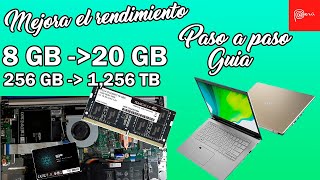 ¿Cómo aumentar la memoria RAM y el almacenamiento de tu laptop Acer Aspire 5  PTReview [upl. by Hsina288]