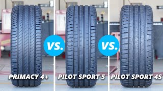 Michelin Pilot Sport 5 vs Pilot Sport 4S vs Primacy 4 The Differences Tested and Explained [upl. by Horan675]