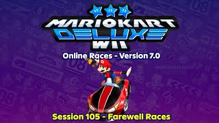 Mario Kart Wii Deluxe v70  Online Races 105 Farewell Races [upl. by Aisirtap]