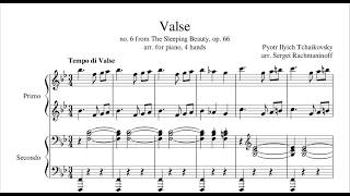 The Sleeping Beauty Waltz Tchaikovsky  Piano 4 Hands Arr Rachmaninoff [upl. by Oinotla]