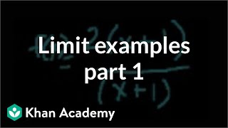 Limit examples part 1  Limits  Differential Calculus  Khan Academy [upl. by Nyloc]