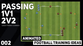 Passing  1v1  2v2 002  Football Training Animations  Soccer Drills [upl. by Alaric]