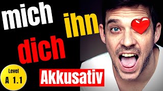 German Personal Pronouns in Akkusativ with Examples  mich me dich you  YourGermanTeacher [upl. by Anomar]