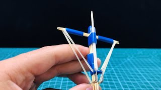 1 INVENTIONToothpick crossbowHow to make a crossbow with toothpicks [upl. by Niras]