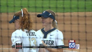 Trine softball sweeps Albion secures 13th MIAA Championship [upl. by Voltz]