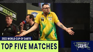 Top 5 Best Matches  2023 World Cup of Darts [upl. by Ordnassela]