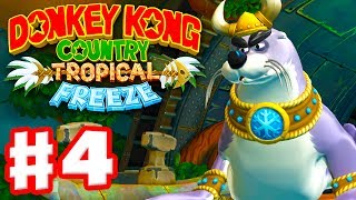 Donkey Kong Country Tropical Freeze  Gameplay Walkthrough Part 4  World 1 Boss Fight 100 [upl. by Aiveneg]