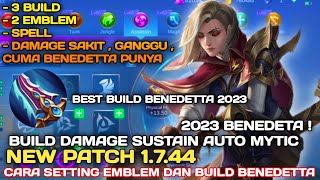 NEW PATCH 1744CARA SETTING EMBLEM DAN BUILD BENEDETTA TERSAKIT 2023  EMBLEM BENEDETTA [upl. by Moon]