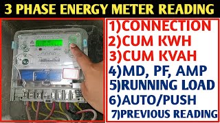 HOW TO CHECK 3 PHASE DIGITAL METER READING 3 PHASE KWH METER [upl. by Loggia5]