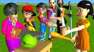 Scary Teacher 3D vs Squid Game Wooden Door Pick Up Water 5 Times Challenge Miss T vs Nick Winning [upl. by Ferrand]