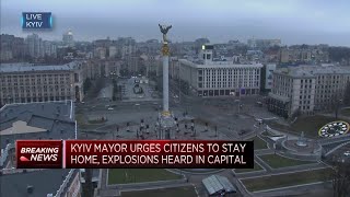 Air raid sirens sound in Ukraine capital Kyiv [upl. by Tolmach]