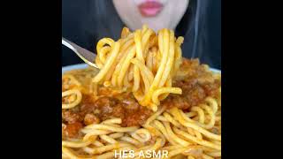 ASMR Spaghetti Bolognese  Mukbang Shorts [upl. by Mirna359]