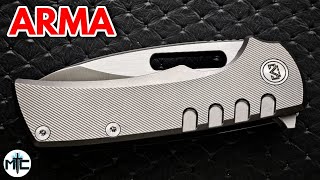 The Most Affordable OVERBUILT Titanium Framelock Miguron Arma Folding Knife  Full Review [upl. by Ardnasxela118]