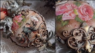 Vintage ornament 🌸🐦🌺 Decoupage tutorial [upl. by Pape]