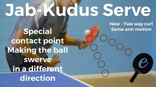 Jab  Kudus Table Tennis Serve Curl the ball left or right with the same arm motion [upl. by Aremus]