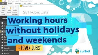 Working hours without Holidays weekends and by country in power query [upl. by Ardek]