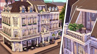 Parisian Apartments with Pâtisserie amp Café  The Sims 4 Speed Build [upl. by Adnwahsat]