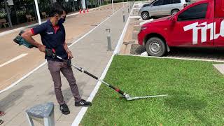 Makita DUX60z with Pole Hedge Trimmer use for glass cutting [upl. by Eetsud]