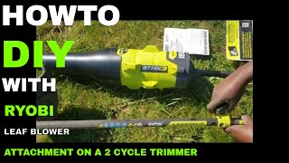 Test Driving The Ryobi Jet Fan Leaf Blower Attachment On A Gas 2 Cycle Engine [upl. by Enelear843]