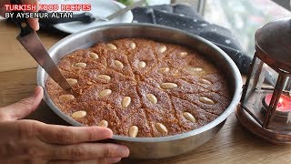 Turkish Sambali  Revani Basbousa Dessert With Semolina No Egg Oil Flour [upl. by Vasti390]