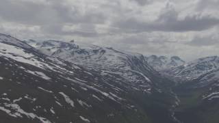 Jotunheimen Glittertind Galdhøpiggen Sommerskisenter  Flying Over Norway [upl. by Elson]