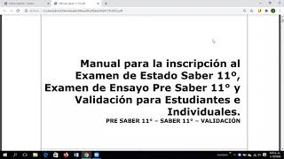 Manual para la inscripción al Examen de Estado Saber 11 Examen de Ensayo Pre Saber 11 y Validación [upl. by Ellekim258]