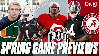 College Football Spring Game Previews Alabama Miami Ohio State Georgia Florida Ole Miss [upl. by Eetnod839]