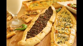 فطائر البيدا التركية بحشوة اللحم المفروم والجبنة قمة في الروعة Turkish Pide Recipe [upl. by Teryl760]