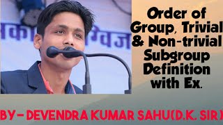 Group and Subgroup4Trivial and nontrivial SubgroupOrder of GroupSubgroup Generated by Element [upl. by Nnad736]