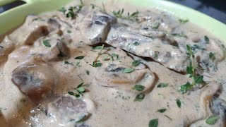 steak à la sauce champignon شرائح اللحم بصلصة كريمية بالفطر طبق سريع التحضير [upl. by Stetson]