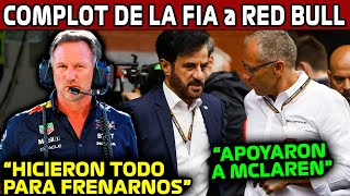 HORNER DENUNCIA COMPLOT de LA F1 EN CONTRA de RED BULL quotNOS CAMBIARON por MCLARENquot NOTICIAS F1 HOY [upl. by Bordiuk]