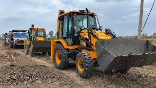 2 JCB 3dx Machines Loading Mud Together TATA Dump Truck 2518 10 Tyre Tipper with JCB 3dx [upl. by Allehc650]