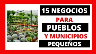 15 NEGOCIOS PARA COMENZAR EN PUEBLOS O MUNICIPIOS PEQUEÑOS PARTE 1 [upl. by Solita900]