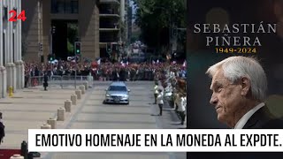 Con la Marcha Fúnebre el emotivo homenaje en La Moneda a Sebastián Piñera  24 Horas TVN Chile [upl. by Tlevesor486]