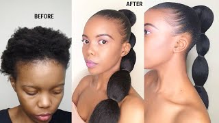 HOW TO SLEEK BRAIDED PONYTAIL 😍 sleekponytail natural ponytail [upl. by Ayar]