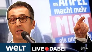 BAUERNPROSTESTE Cem Özdemir in Ellwangen – Landwirtschaftsminister in der Kritik  WELT Stream [upl. by Ardell]