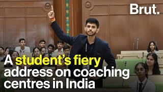 A student’s fiery address on coaching centres in India [upl. by Holsworth450]